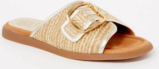 Unisa Cray slipper met leren details