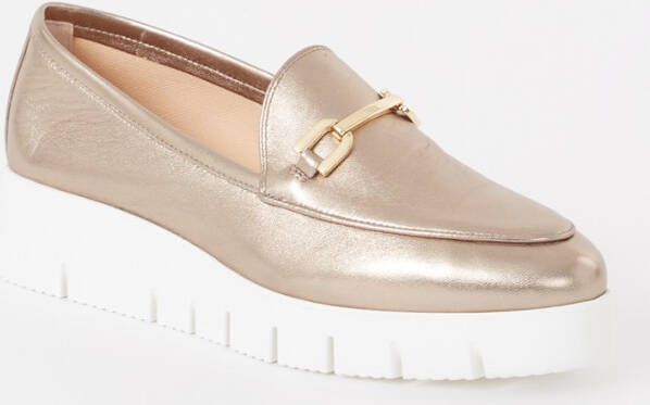 Unisa Famo loafer van geitenleer met metallic finish