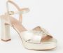 Unisa Onoa sandalette van leer met metallic finish - Thumbnail 4
