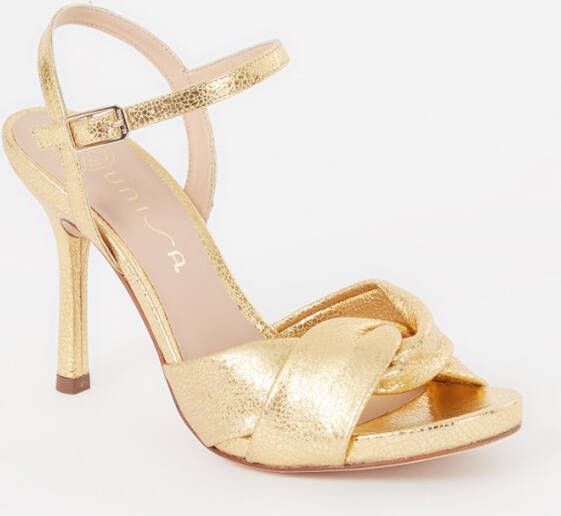 Unisa Yusuf sandalette van leer met metallic finish