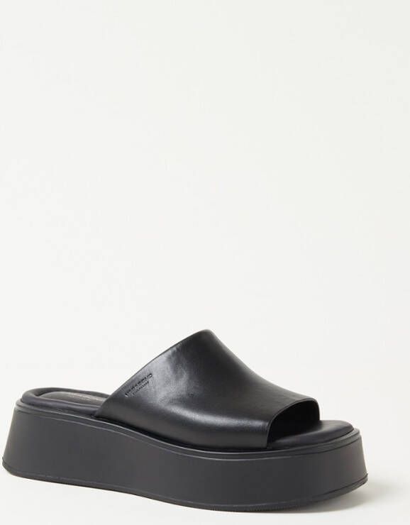 Vagabond Courtney Platform slipper van leer