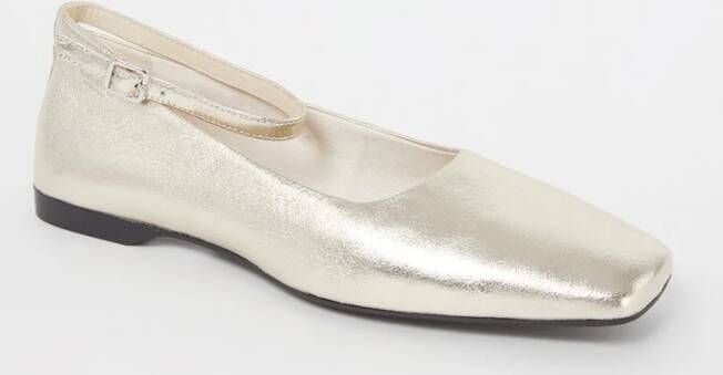 Vagabond Delia ballerina van leer met metallic finish