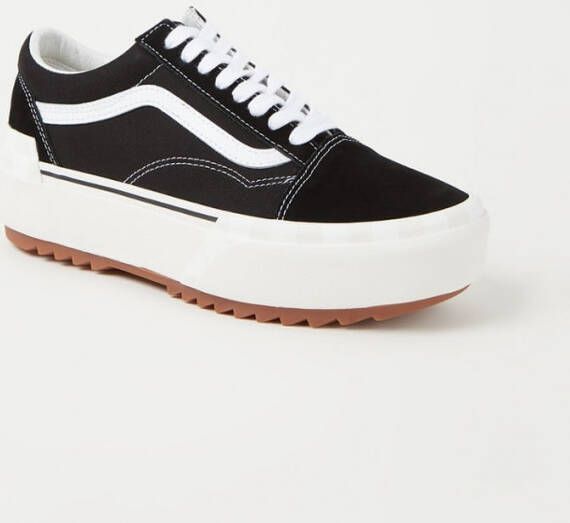 Vans Old Skool Platform sneaker van canvas met suède details