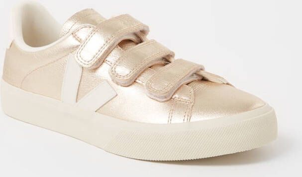 Veja Recife sneaker van leer met metallic finish