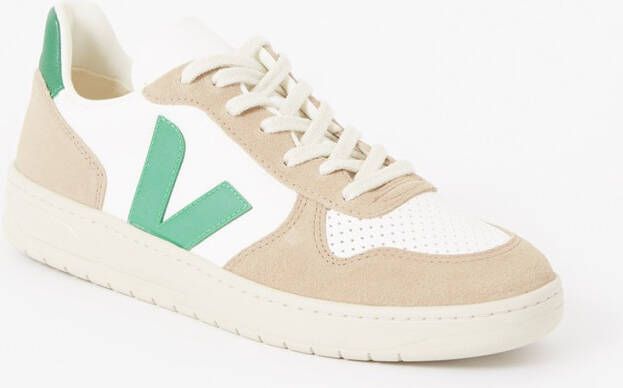 Veja V-10 sneaker met suède details