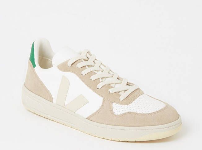 Veja V 10 sneaker van leer met suède details