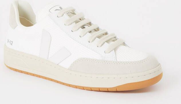 Veja V-12 B sneaker met leren en suède details