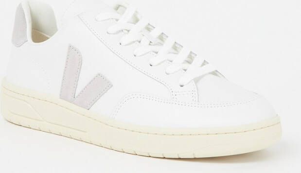 Veja Witte Leren Sneakers Ronde Neus Logo White Heren - Foto 5