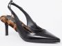 Zadig&Voltaire First Night slingback van leer met details van imatiebont - Thumbnail 1