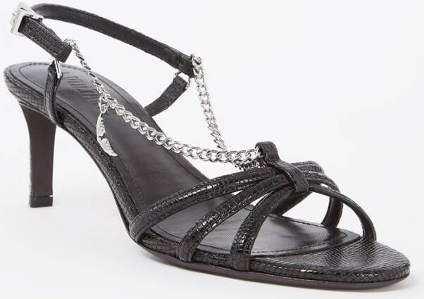 Zadig&Voltaire Sleepless sandalette van leer met slangenstructuur