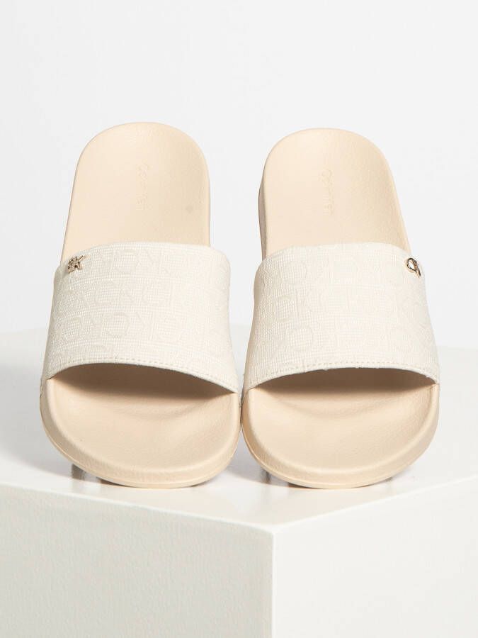 Calvin Klein Slippers & Mules Pool Slide Jacquard in beige