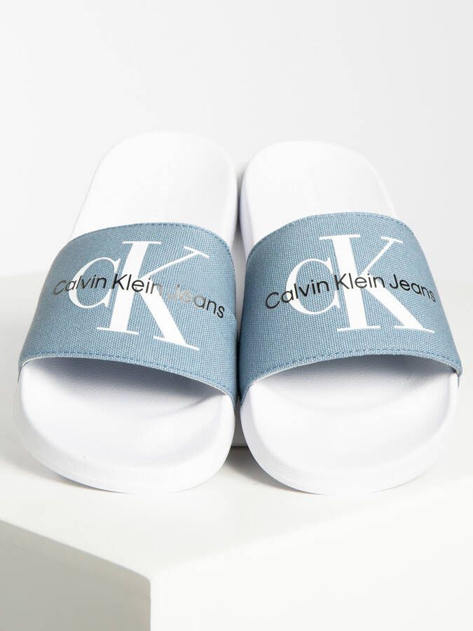 Calvin Klein Jeans Serie Dames Instappers Nauwsluitend Blauw Met Logo - Foto 2