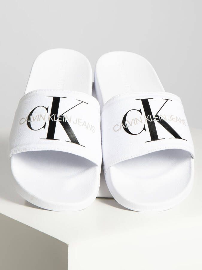 Calvin Klein Badslippers in wit voor Heren