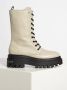 Calvin Klein Beige Leren Flatform Mid Lace-Up Laarzen Beige Dames - Thumbnail 3