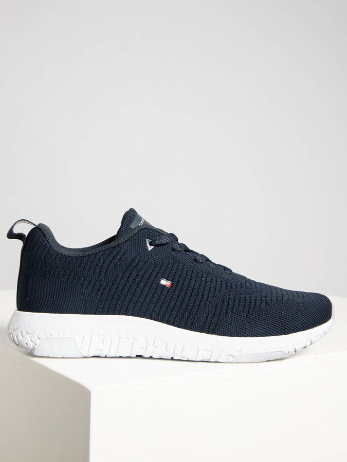 Tommy Hilfiger Sneakers in blauw voor Heren Corporate Knit Rib Runner