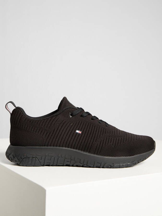 Tommy Hilfiger Sneakers in zwart voor Heren Corporate Knit Rib Runner