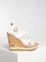 Tommy Hilfiger Wedges in wit voor Dames Corporate Leather Wedge Sandal - Thumbnail 2