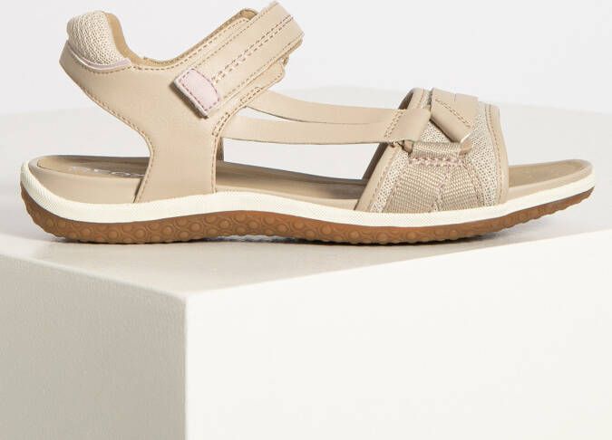 Geox Flat Sandals Gray Beige Dames