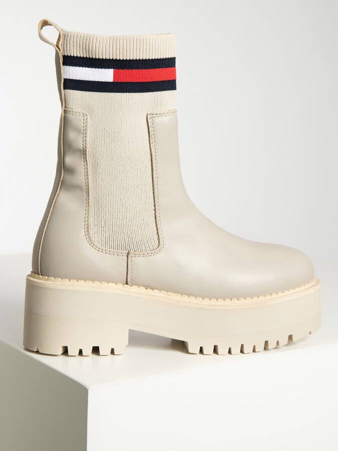 Tommy Hilfiger Chelsea boots in beige voor Dames