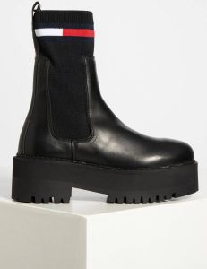 Tommy Jeans Chelsea boots van leermix met labeldetail