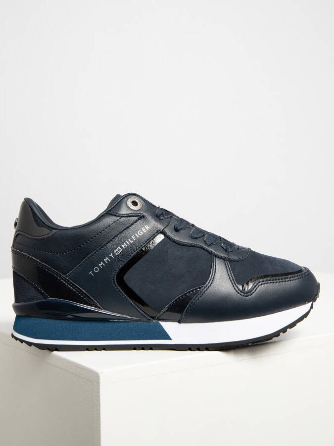 Tommy Hilfiger Sneakers in blauw voor Dames Dressy Wedge Mat Mix Sneaker - Foto 3