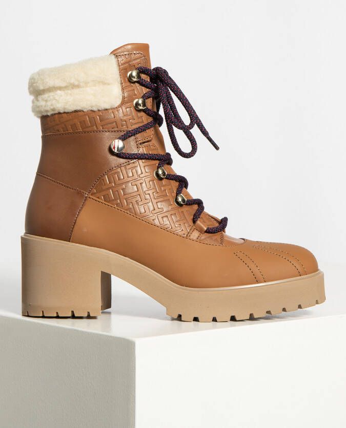 Tommy Hilfiger Veterboots in bruin voor Dames