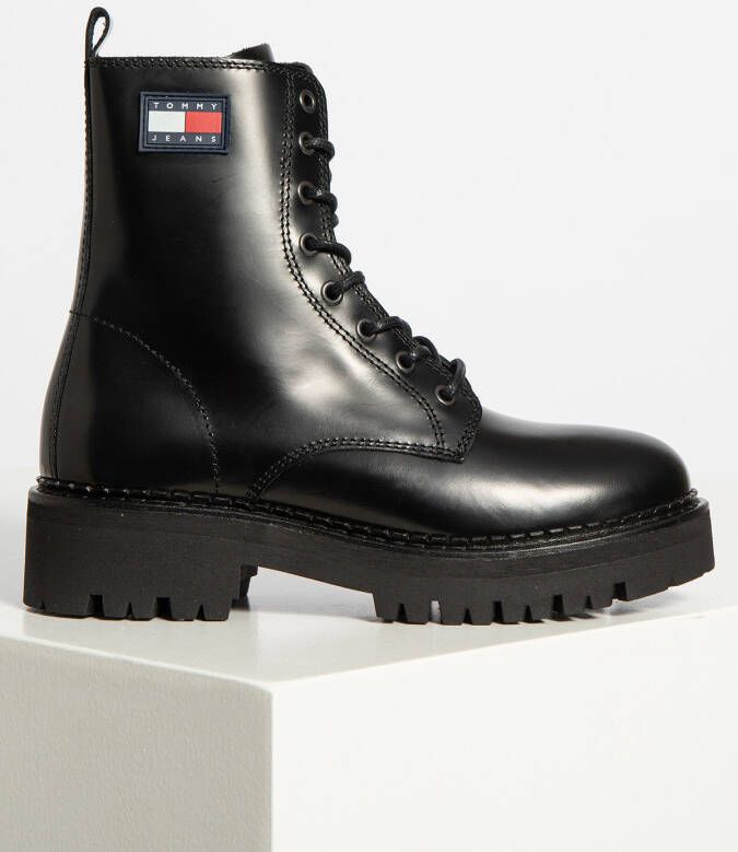 Tommy Hilfiger Veterboots in zwart voor Dames