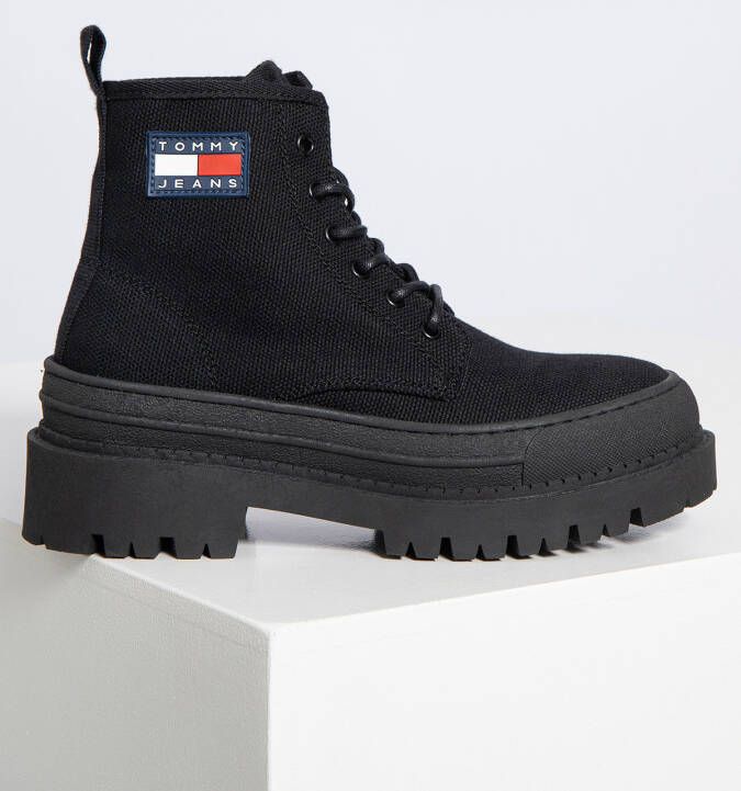 Tommy Hilfiger Veterboots in zwart voor Dames