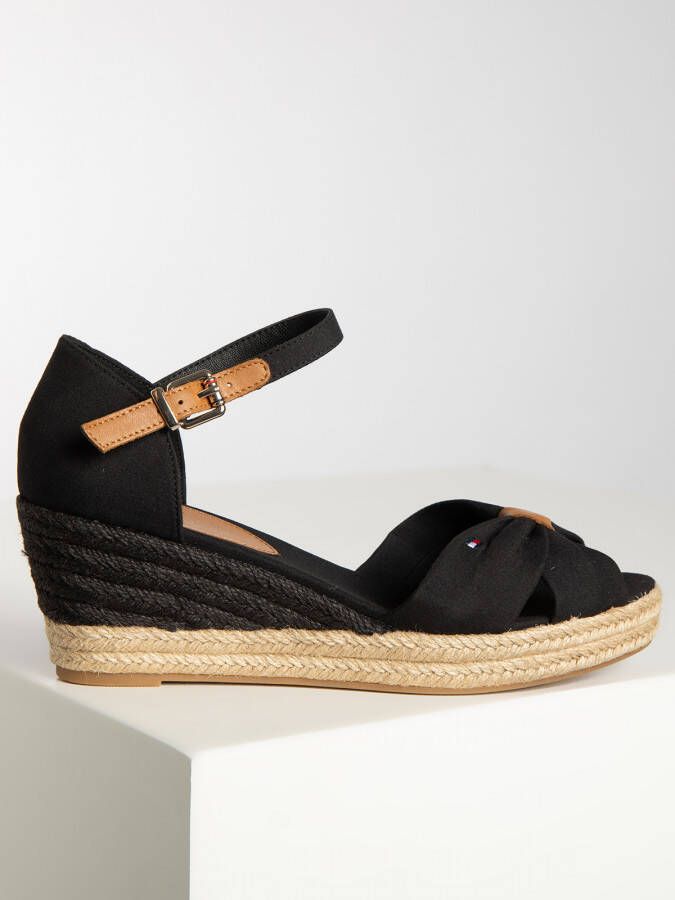 Tommy Hilfiger Sandalen in zwart voor Dames Basic Opened Toe Mid Wedge - Foto 1