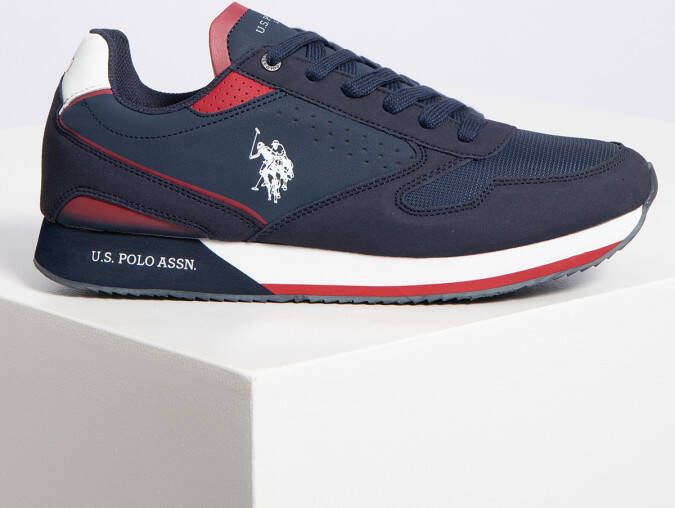 US Polo Assn U.S. POLO ASSN. Nobil Heren Sneakers Schoenen Blauw NOBIL003A-DBL-RED05 - Foto 3