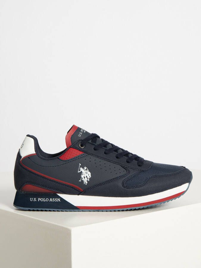 US Polo Assn U.S. POLO ASSN. Nobil Heren Sneakers Schoenen Blauw NOBIL003A-DBL-RED05 - Foto 4