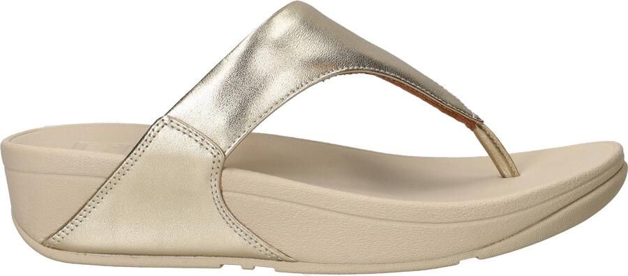 FitFlop TM Lulu Leather Toe-Post leren teenslippers goud - Foto 2