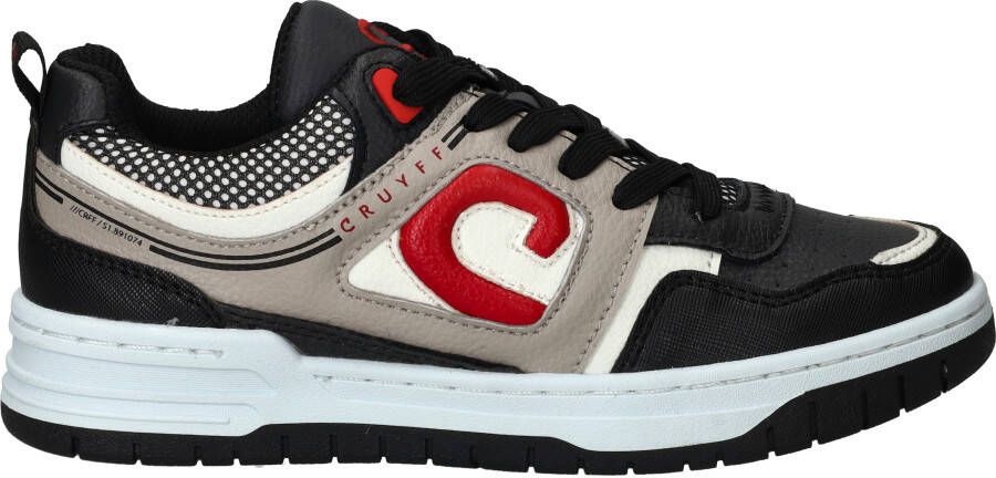 Cruyff Zwarte Leren Sneakers met Rode Accenten Multicolor Dames - Foto 4