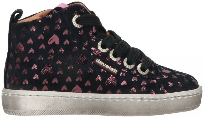 Develab Veterboot Meisjes Zwart Roze