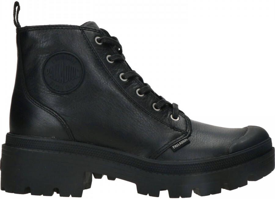 Palladium Pallabase Leather Veterboot Dames Zwart