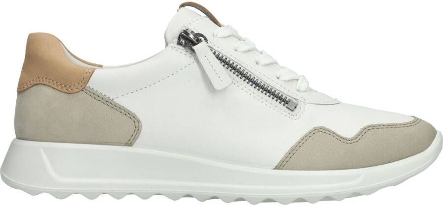 Ecco Flexure Runner Sneaker Dames Wit Cognac Taupe