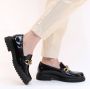 Gabor Elegante en stijlvolle loafer met goudkleurig kettingdetail Black Dames - Thumbnail 4