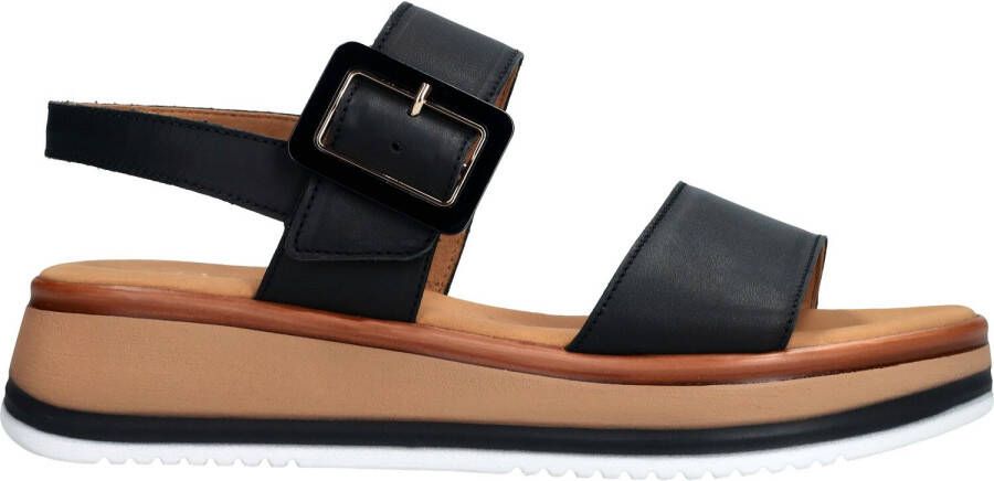 Gabor Comfortabele leren sandalen met klittenbandsluiting Black Dames - Foto 7