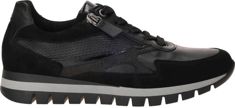 Gabor Zwarte Leren Sneaker met Optifit Voetbed Black