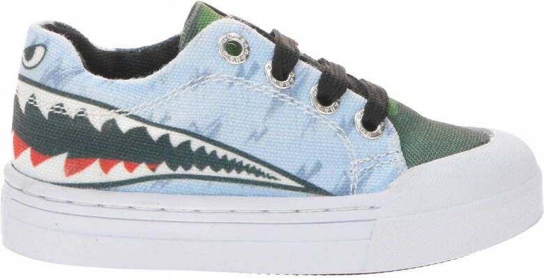 Go Banana's Shark Sneaker Groen Blauw Multi