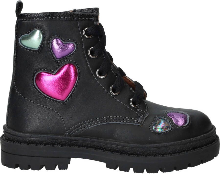 Ikke IK-KE Veterboots Meisjes Zwart