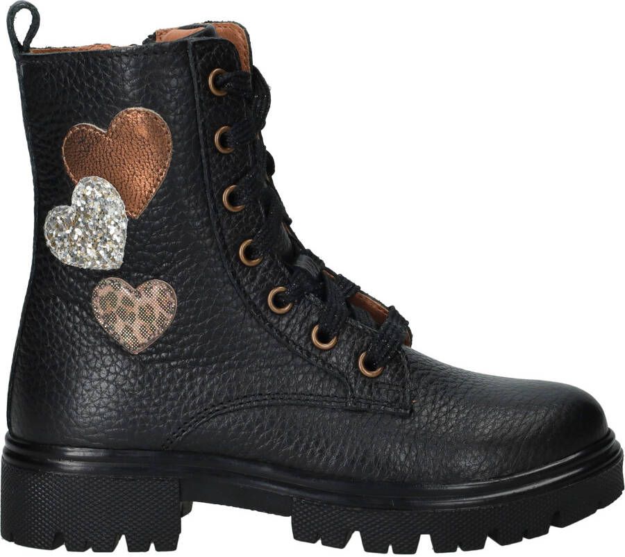 Ikke IK-KE Veterboots Meisjes Zwart