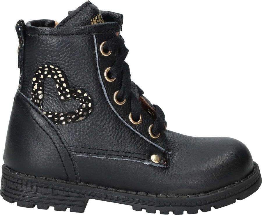 Ikke IK-KE Veterboots Meisjes Zwart