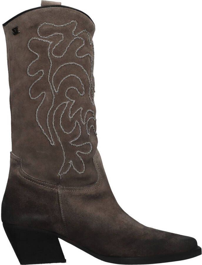 Lazamani Western Cowboy Boot met Zilveren Studs Gray Dames