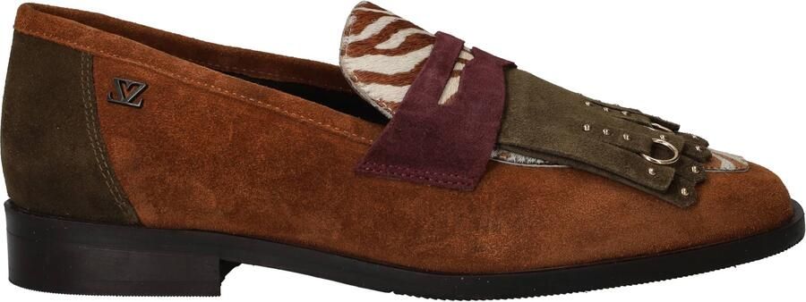 Laza i Lola leren loafers met franjes cognac - Foto 4