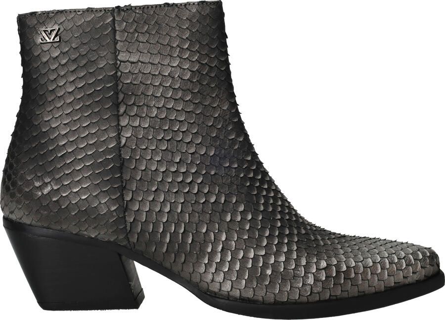 Lazamani Phoebe Dames Enkellaarsjes Leer Silver Black - Foto 7