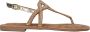 Lazamani Ladies sandals strass gold Goud Leer Platte sandalen Dames - Thumbnail 6