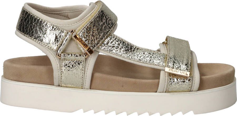 Maruti Beau leren sandalen met klittenband Goud Leer Plateau sandalen Dames - Foto 7