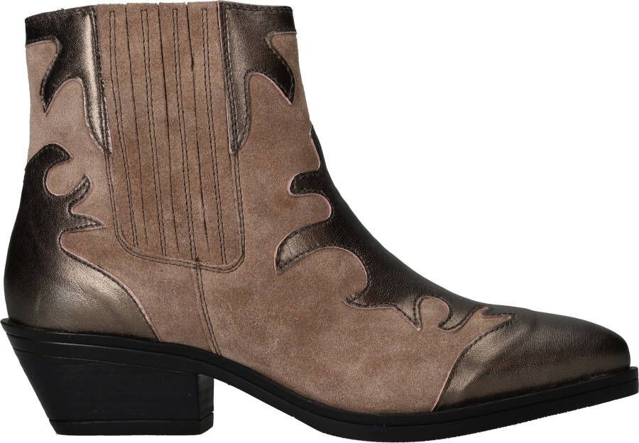 Maruti Tessy Leather Taupe Metalic Bronze Beige Suede Western Dames - Foto 3
