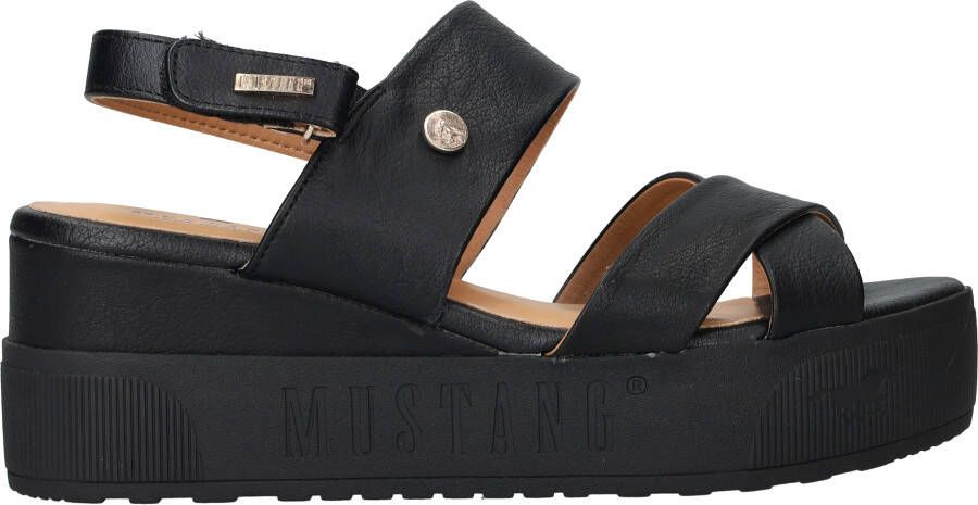 Mustang Shoes Sandaaltjes zomerschoen sandaal sleehak met praktische klittenbandsluiting - Foto 4